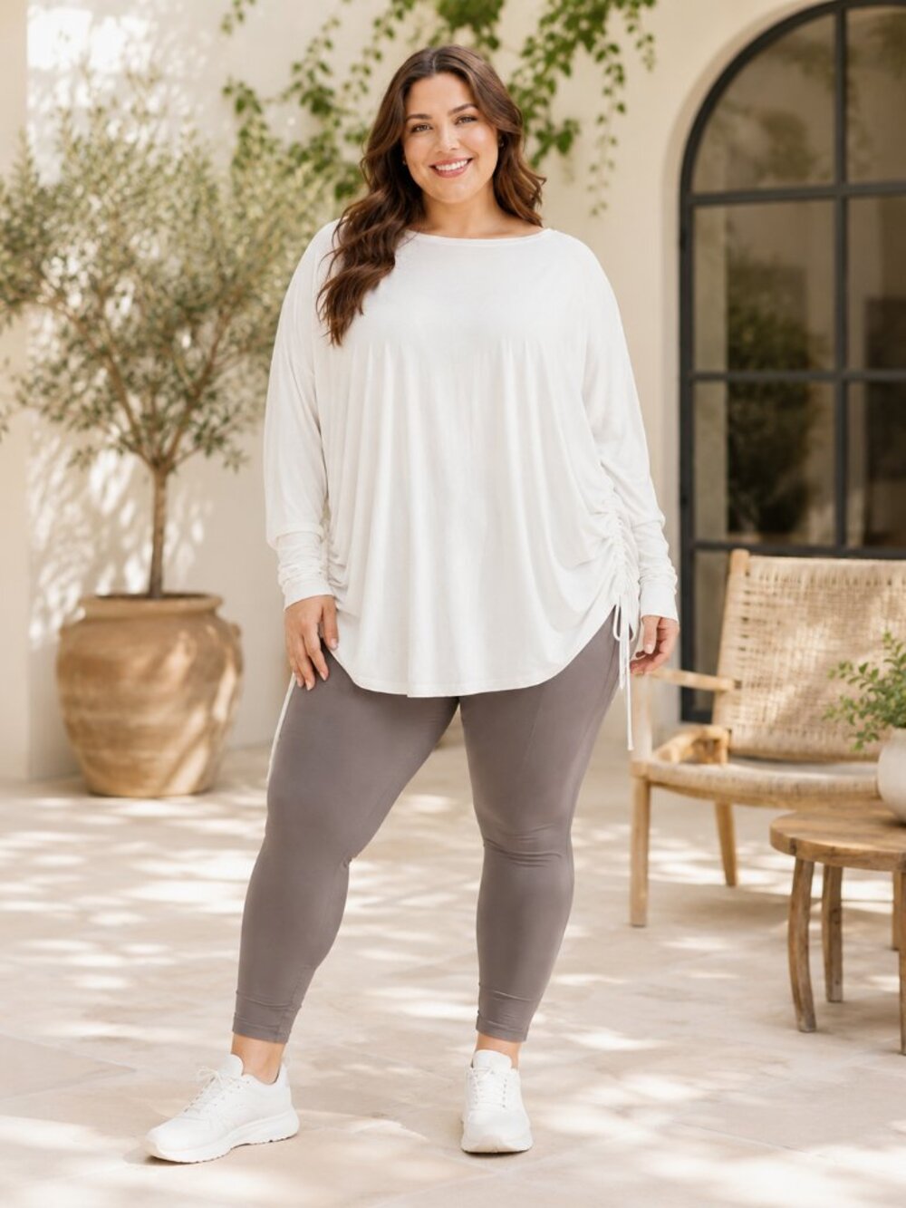 Under Armour Motion Long Sleeve Tee – Cream / Ivory | Plus Size 3X | NWT